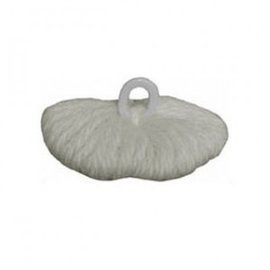 Round raw wool rosette with plastic washer